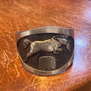 Silver Horse Cuff Bracelet